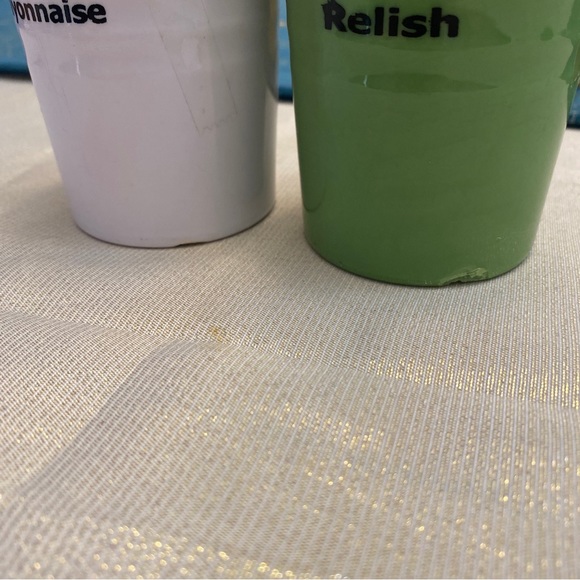 Pottery Barn BBQ 12Pc Ceramic Condiment Set Ketchup, Mustard, Relish & Mayo - Picture 12 of 12